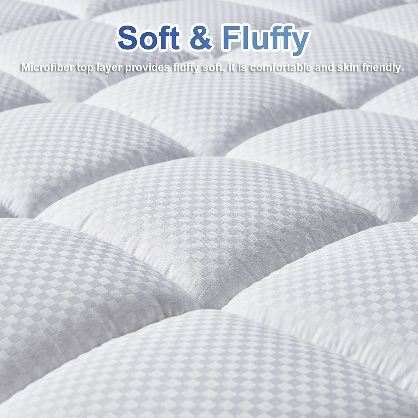 Rynx | MATBEBY Bedding Quilted Fitted Full Mattress Pad Cooling Breathable Fluffy Soft Mattress Pad Stretchable up to 21 Inches Deep, Full Size, White, Mattress Topper Mattress Protector