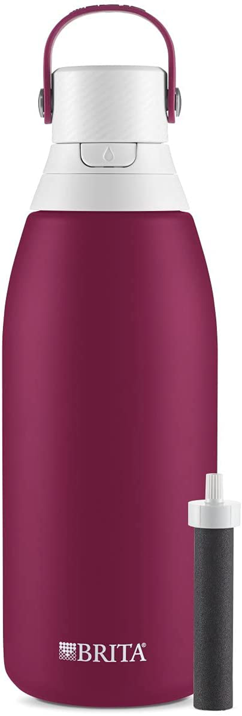 Rynx | Brita Stainless Steel Water Filter Bottle, Stainless Steel, 20 Ounce, 1 Piece