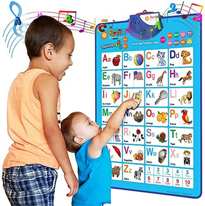 Rynx | Just Smarty Interactive Abcs and 123s Learning Poster, Blue