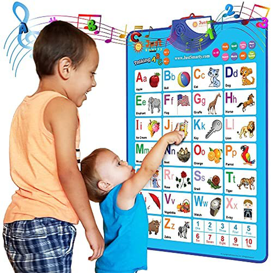 Rynx | Just Smarty Interactive Abcs and 123s Learning Poster, Blue