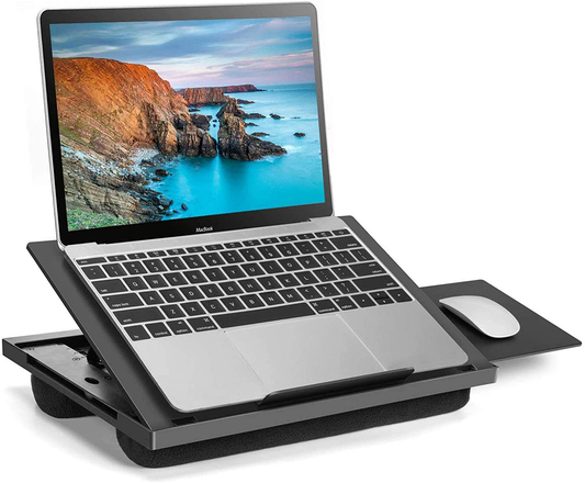 Rynx | Adjustable Lap Desk - With 6 adjustable angles, removable mouse pad, and double cushion portable stand for car portable desk, work desk, lap writing board and drawing table on sofa or bed by Huanuo