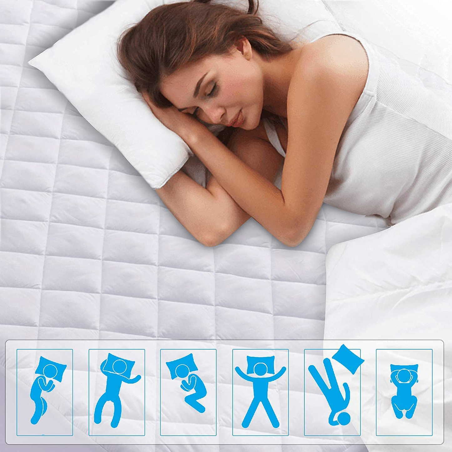 Rynx | Ldc California King mattress protector with 16-inch deep pocket, comfortable, breathable, easy to put on, the elastic quilted mattress pad
