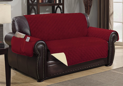 Rynx | Reversible padded furniture protector cover - 2 pockets for magazines, newspapers, remote controls - Machine washable