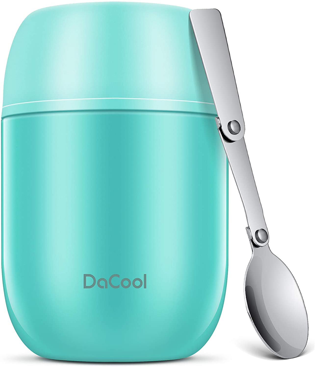 Rynx | Dacool Insulated Lunch Container Hot Food Jar 16 Oz Stainless Steel Vacuum Bento Lunch Box For Kids Adults With Spoon Leakproof Hot Cold Food For School Office Picnic Travel Outdoor - Cyan Blue