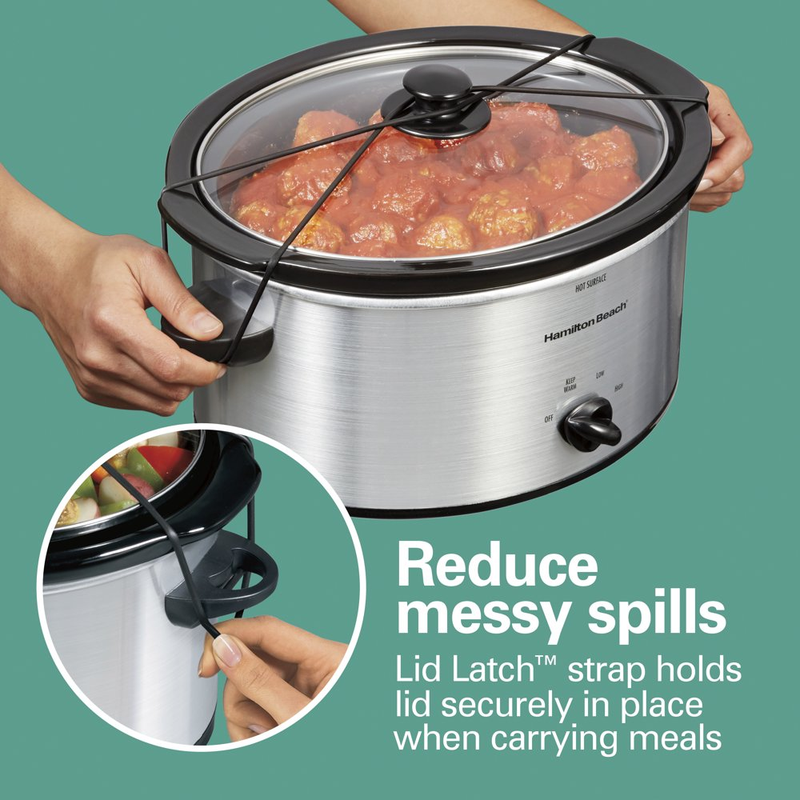 Rynx | Portable Slow Cooker - 6 Quart Capacity, Removable Pot