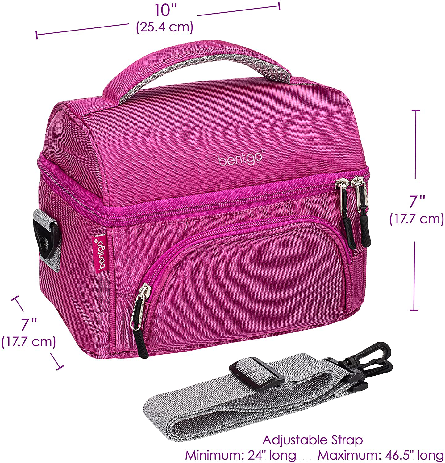 Rynx | Bentgo Deluxe Lunch Bag - Durable And Insulated Lunch Tote With Zipper Pocket Outside, Internal Mesh Pocket, Padded And Adjustable Straps, & 2-Way Chain - Fits All Bentgo Lunch Boxes (Sand)