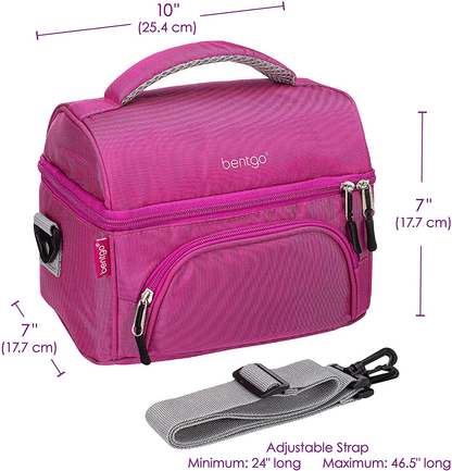 Rynx | Bentgo Deluxe Lunch Bag - Durable And Insulated Lunch Tote With Zipper Pocket Outside, Internal Mesh Pocket, Padded And Adjustable Straps, & 2-Way Chain - Fits All Bentgo Lunch Boxes (Sand)