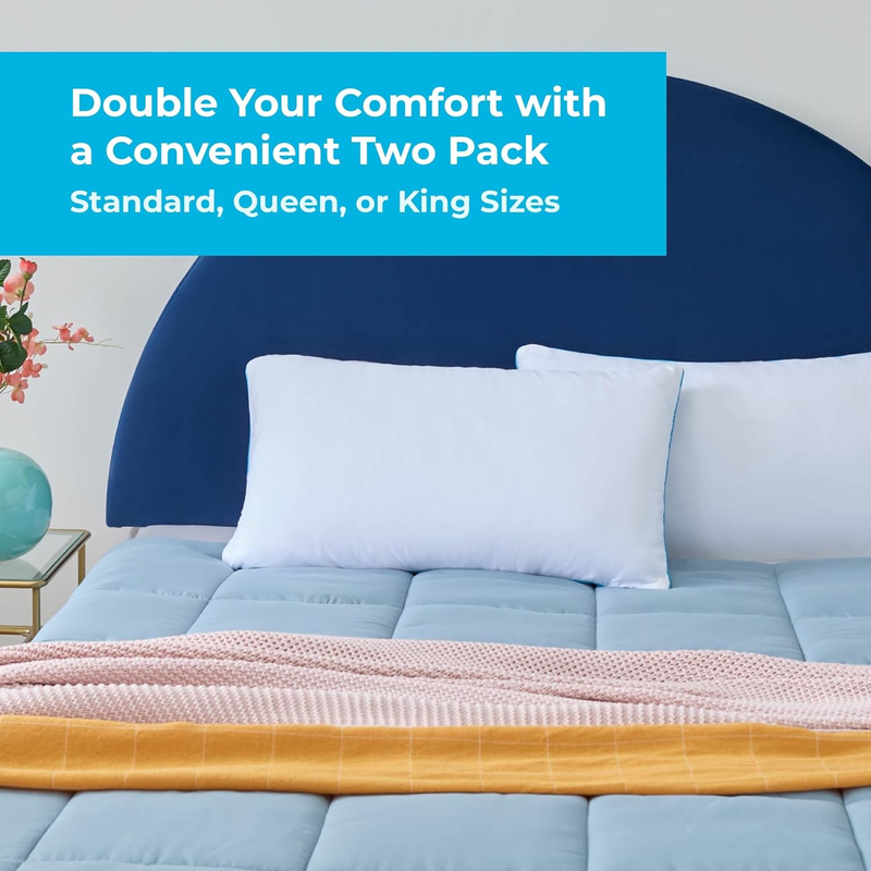 Rynx | Two packs shredded gel memory foam pillows – Cooling bed pillow – Side, stomach and back sleeping