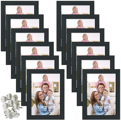 Rynx | Gift Garden 4x6 Picture Frame Black Photo Frames Bulk for Wall or Table, Set of 12