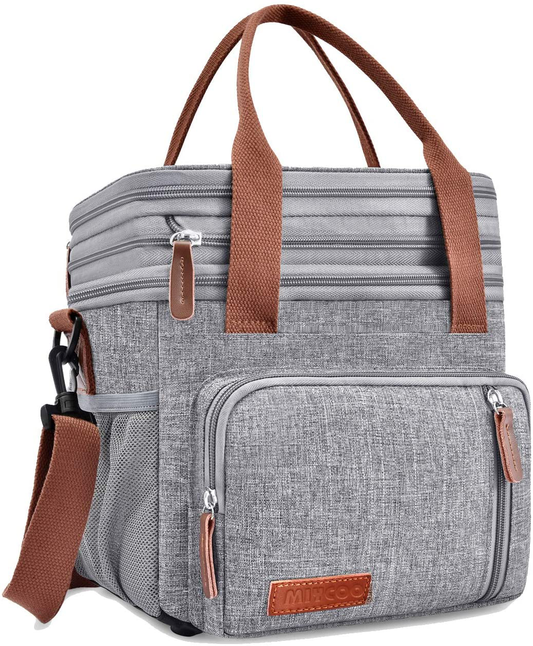 Rynx | Insulated Lunch Bags For Women Men Large Lunch Box Leakproof Soft Cooler Tote Bag Miycoo (Gray,20l)