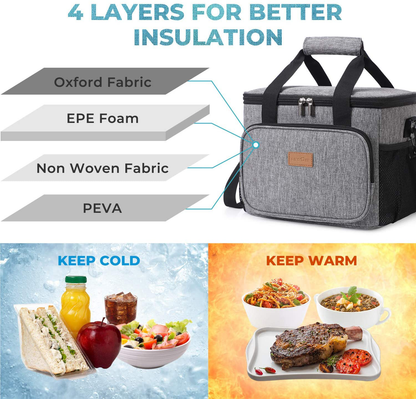 Rynx | Lifewit Large Cooler Bag 24-Box (15l) Insulated Lunch Box Soft Cooler Bag For Adult Men Women, Black