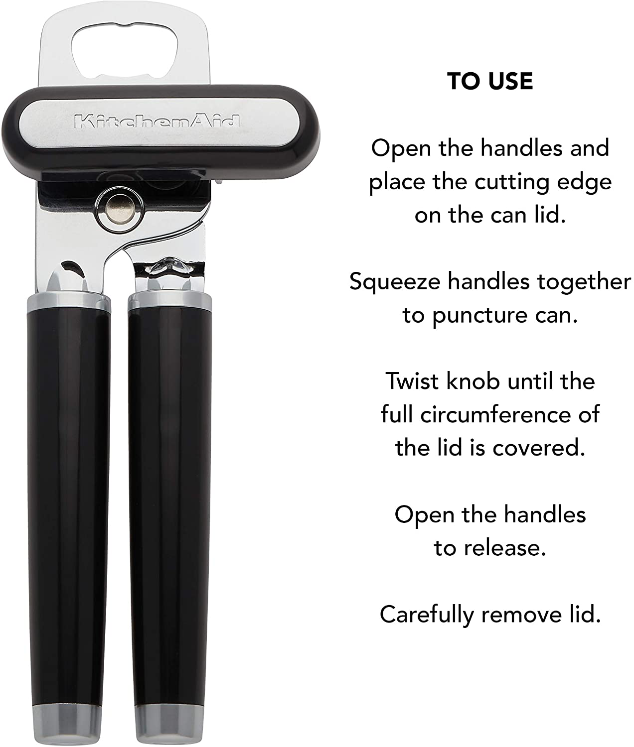 Rynx | KitchenAid Classic Multifunction Can Opener / Corkscrew, 8.34-Inch, Charcoal Gray