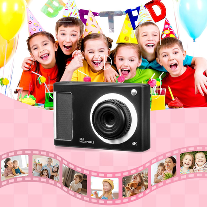 Rynx | 1080P Kids Camera with 32GB Card, 48MP 8X Zoom Digital Point-and-Shoot Camera