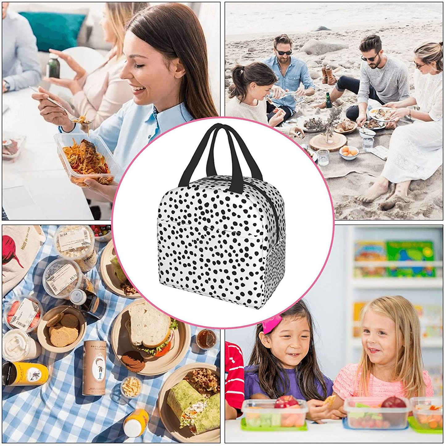 Rynx | Simple Insulated Lunch Bags For Women Men, Cute Reusable Lunch Boxes Small Suitable Girls Boys Teens Work Picnic Travel, Strawberry