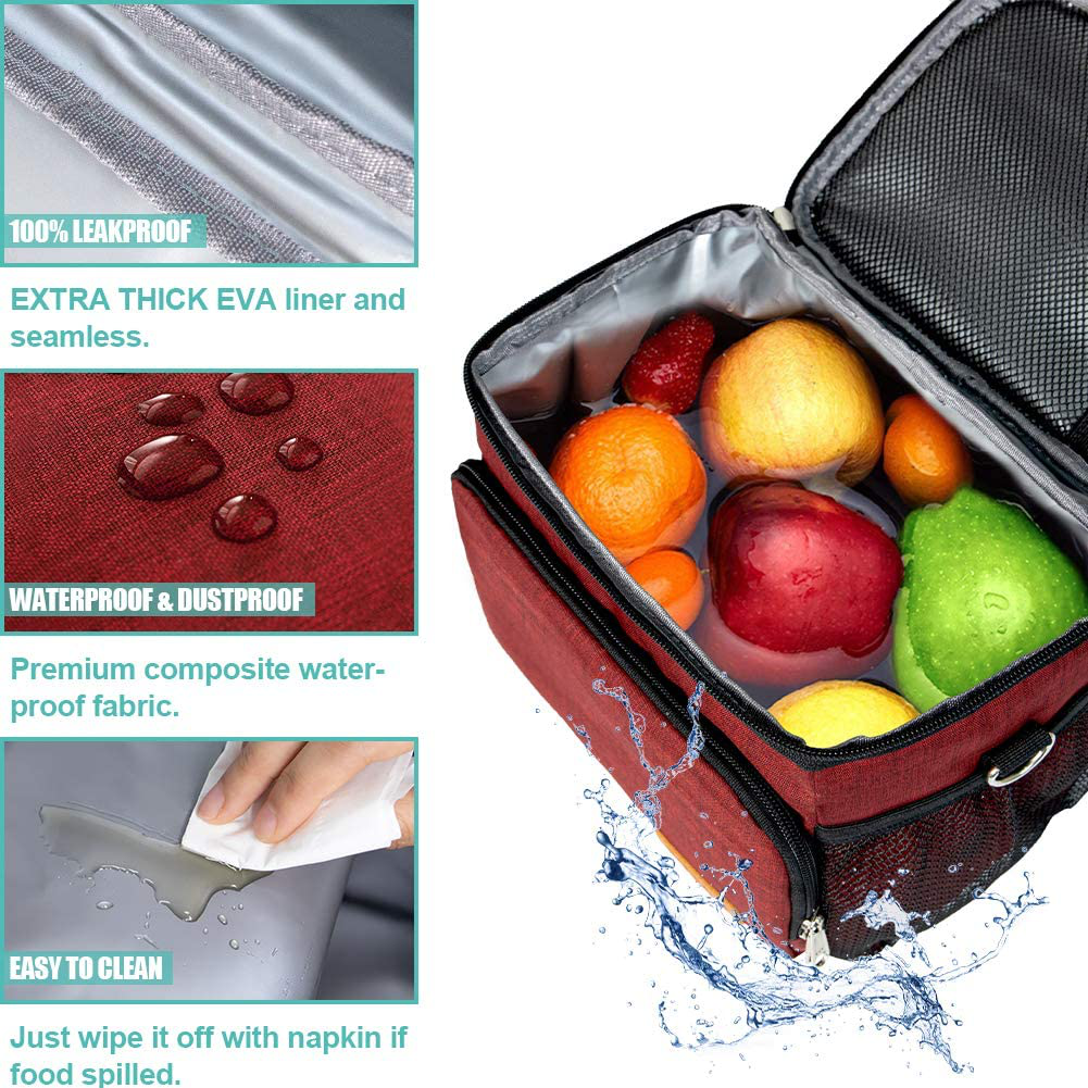 Rynx | Insulated Lunch Bag For Women/ Some - Reusable Lunch Box For Office Work School Picnic Beach - Leakproof Cooler Bag Freezable Lunch Bag With Adjustable Sling For Kids/Adults - Stone Grey