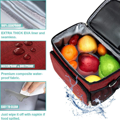 Rynx | Insulated Lunch Bag For Women/ Some - Reusable Lunch Box For Office Work School Picnic Beach - Leakproof Cooler Bag Freezable Lunch Bag With Adjustable Sling For Kids/Adults - Stone Grey