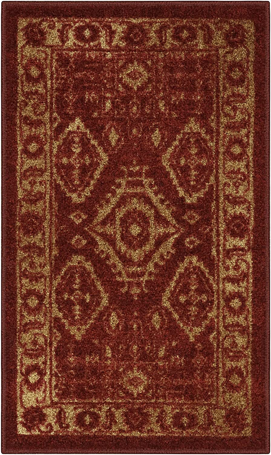 Rynx | Maples Rugs Georgina Traditional Kitchen Non Skid Accent Area Rug [Made in USA], Navy/Green, 1'8 x 2'10