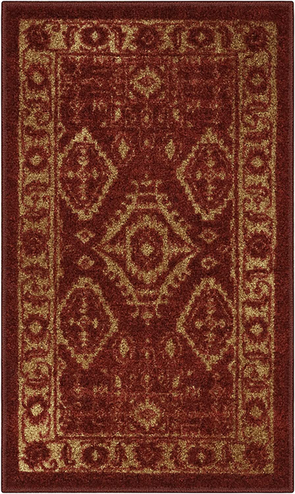 Rynx | Maples Rugs Georgina Traditional Kitchen Non Skid Accent Area Rug [Made in USA], Navy/Green, 1'8 x 2'10