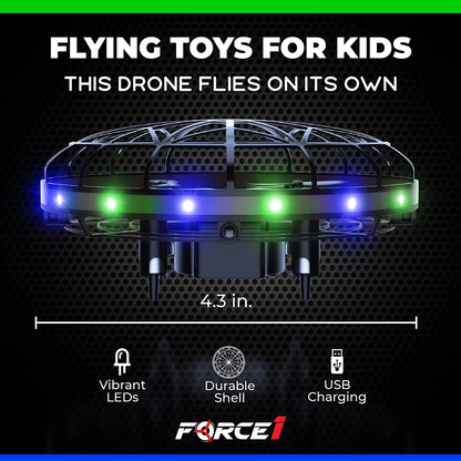 Rynx | Force1 Scoot LED Handheld Drone for Kids or Adults - Hands-Free Motion Sensor Mini Drone, Easy Indoor Small UFO Toy Flying Ball Drone Toy for Boys and Girls (Green/Blue)