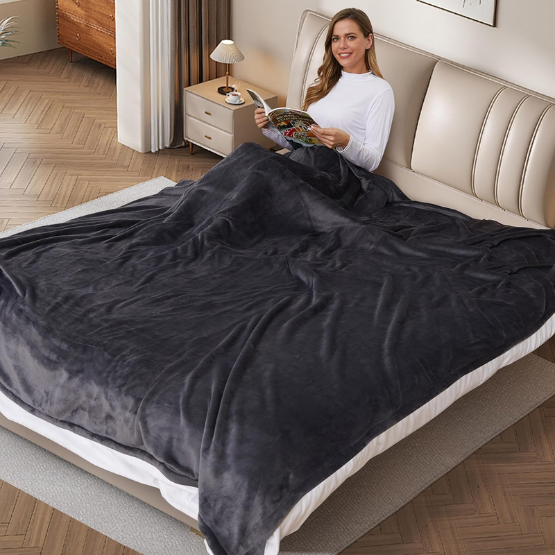 Rynx | Heated electric throw blanket, cozy flannel heating blanket with 4 heat settings