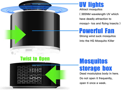 Rynx | AICase Electric Mosquito Killer, USB UV Lamp Insect Killer Without Noise Without Radiation Fly Trap with Trap Lamp for Indoor Home