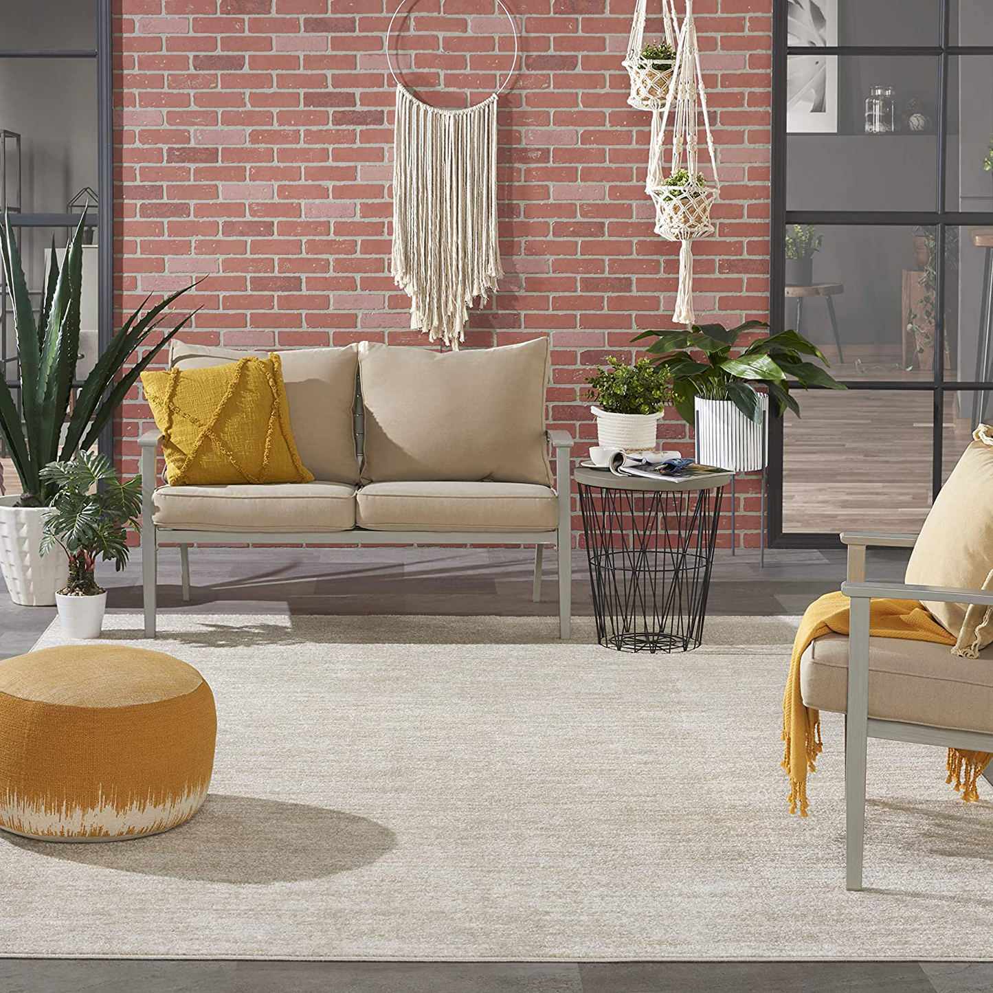Rynx | Nourison Essentials Solid Contemporary Sunburst 5' X 7' Area rug, 5' X 7'