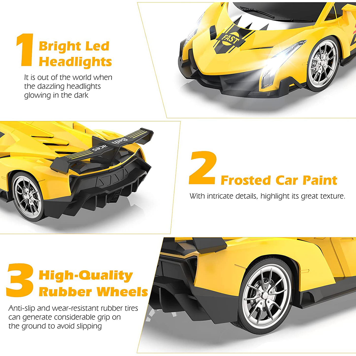 Rynx | Growsland Remote Control Car RC Cars Christmas Gifts Toys for Children 1/18 Electric Sports Racing Hobby Rc Crawler Toy Car Model Vehicle for Boys Girls Adults Included Rechargeable Batteries (Silver)