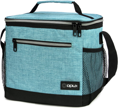 Rynx | Opux Insulated Large Lunch Box For Men Women, Leakproof Thermal Meal Bag For Work, Reusable Food Cooler Tote, Soft Lunch Box With Shoulder Strap, Pockets, 18 Cans, 10l, Turquoise