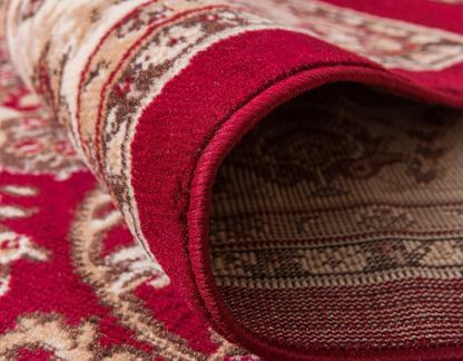 Rynx | Unique Loom Kashan Traditional Floral Area Rug, 5 Feet, Burgundy/Ivory