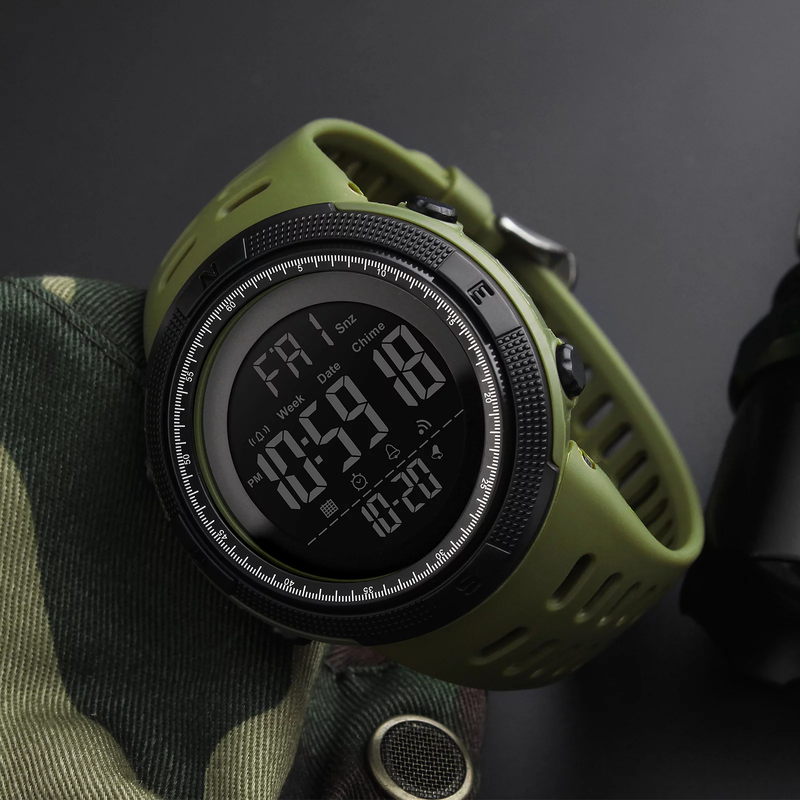 Rynx | Men's Waterproof Digital Sports Watch, Alarm, Backlight, Classic Large Dial