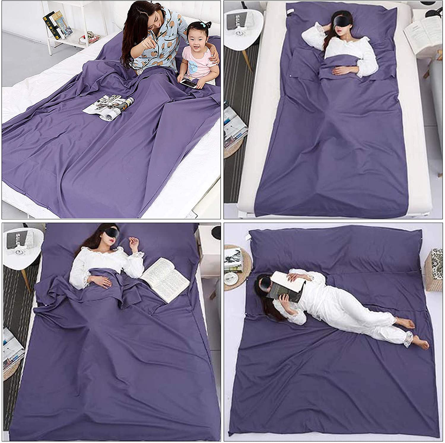 Rynx | Camping Sleeping Bag Liner Lightweight Portable Clean Travel Sheet Sack for Hotel Train Trip Hiking Camping Outdoor Picnic