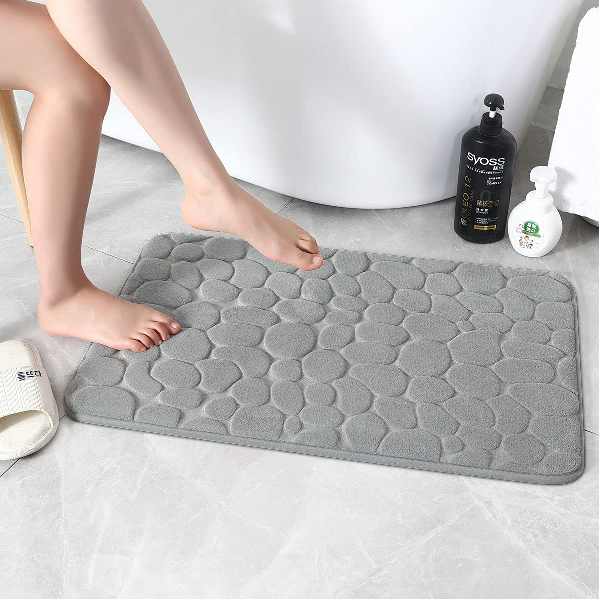 Rynx | Memory Foam Bath Mat Non-Slip Absorbent Bath Rug Machine Washable