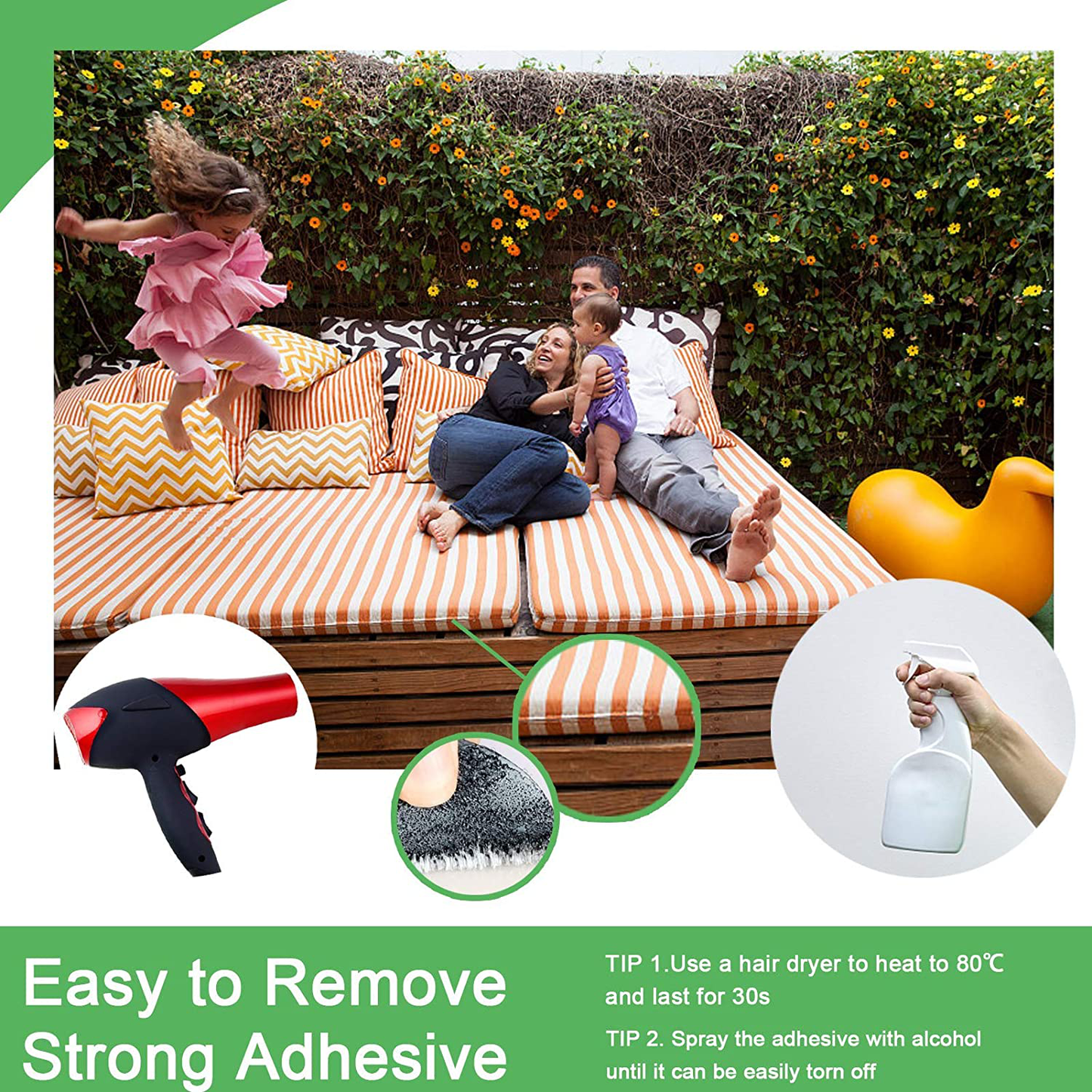 Rynx | TEUVO Non-Slip Mattress Protector, Keep the Mattress in Place for a Good Night's Sleep, Premium Velcro with Adhesive for Mattresses with Smooth Surfaces, DIY 11 cm Wide and 2 M Long
