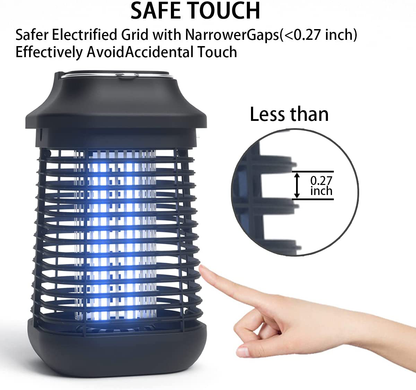 Rynx | Bug Zapper Outdoor/Indoor, 4200v High Performance Waterproof Electronic Mosquito Killer, 15w Uva Mosquito Lamp Bulb, Fly Traps Patio Insect Killer, Trap Killer For Home, Kitchen, Backyard, Camping