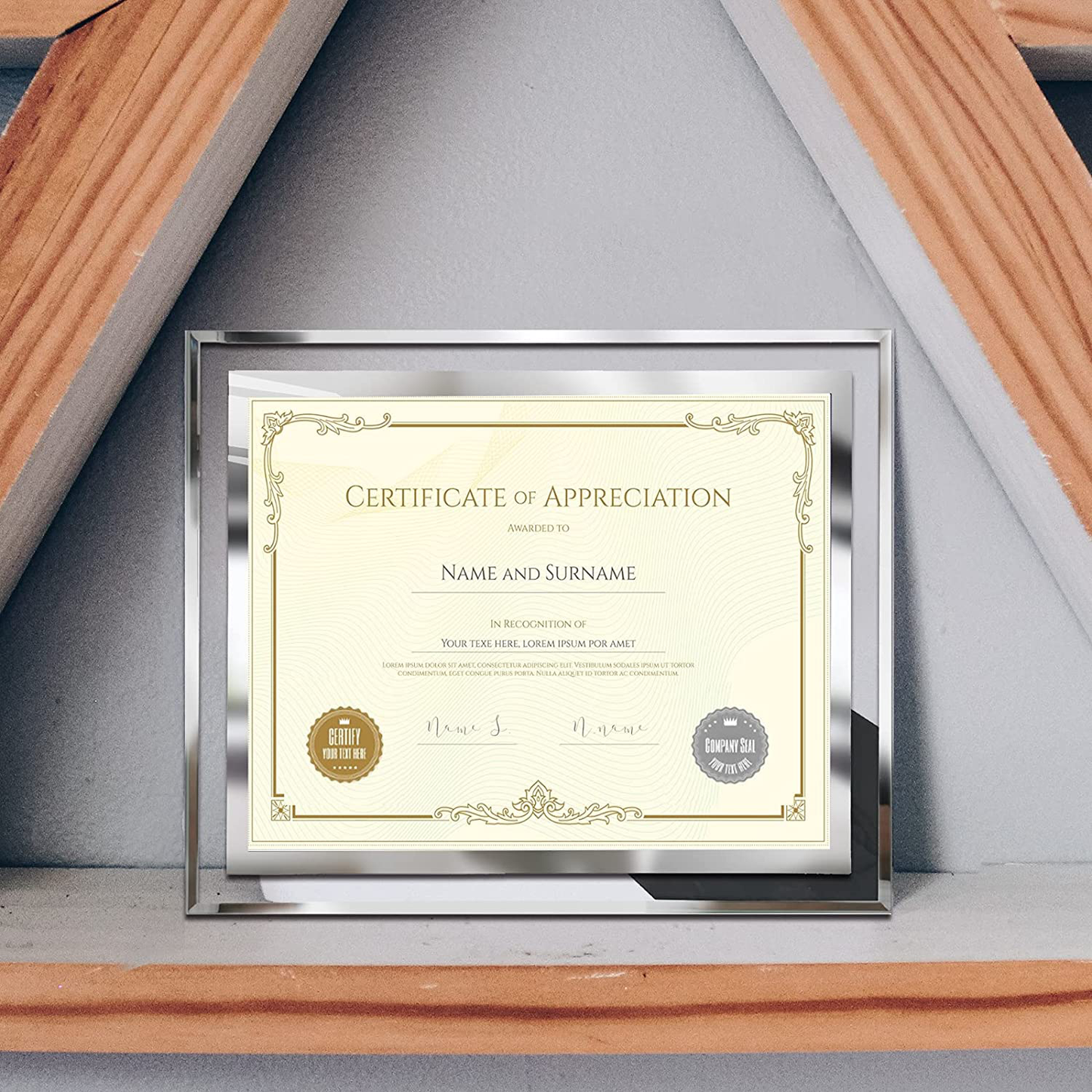 Rynx | 8.5 x 11 Certificate Document Frame Pack4 Diploma Glass Picture Frames for Tabletop