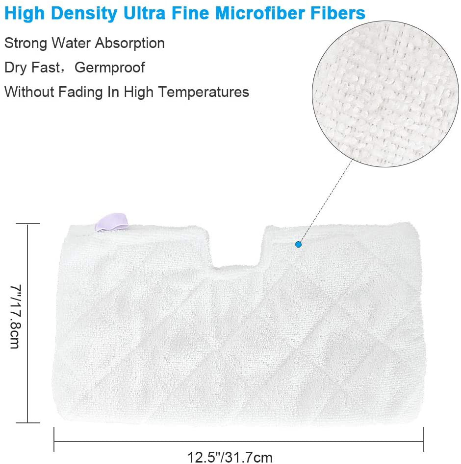 Rynx | Fushing 10Pcs Steam Mop Pads, Washable Microfiber Cleaning Steam Replacement Pads for Shark Steam Pocket Mop Hard Floor Cleaning Machine S3500 Series S3501 S3550 S3601 S3601D S3801 S3801CO S3901 SE450 S2901