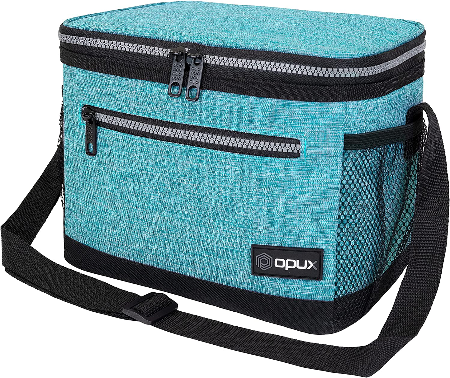 Rynx | Opux Insulated Lunch Box For Men Women, Leakproof Thermal Lunch Bag For Work, Reusable Lunch Cooler Tote, Soft School Lunch Bucket For Kids With Shoulder Strap, Pockets, 14 Cans, 8l, Turquoise