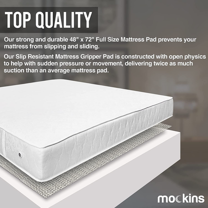 Rynx | Mockins Full Size 48" x 72" Non-Slip Mattress Protector | Prevents mattress and topper from sliding | Strong and durable grip pad | Multi-purpose and customizable…