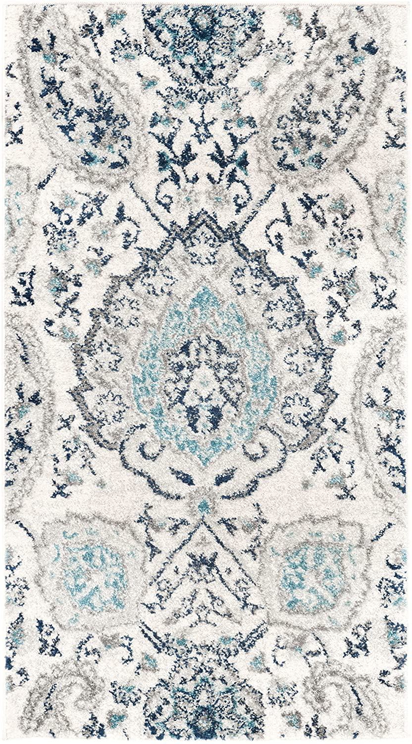Rynx | Safavieh Madison Collection Mad600c Boho Chic Glam Paisley Non-Shedding Stain Resistant Living Room Bedroom Accent Rug, 2'3" X 4', Cream / Light Gray
