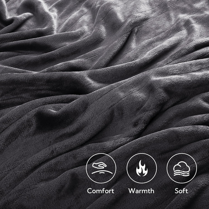 Rynx | Heated electric throw blanket, cozy flannel heating blanket with 4 heat settings