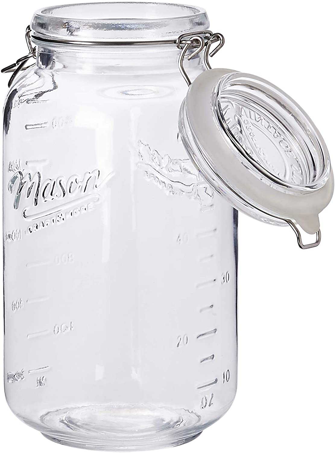 Rynx | Mason Craft & More Glass Clamp Jars, 12oz Mini 4 Pack, Clear