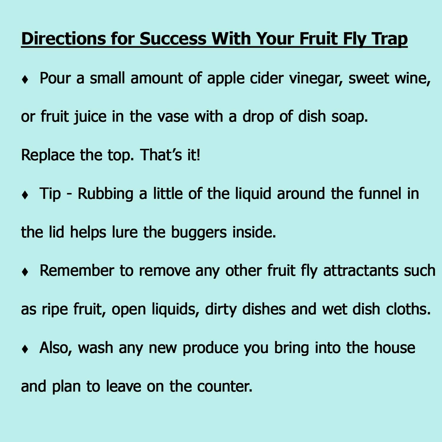 Rynx | Raised lifestyle fruit fly jar trap for kitchen - Decorative, effective, child- and pet-friendly (Marbled turquoise)