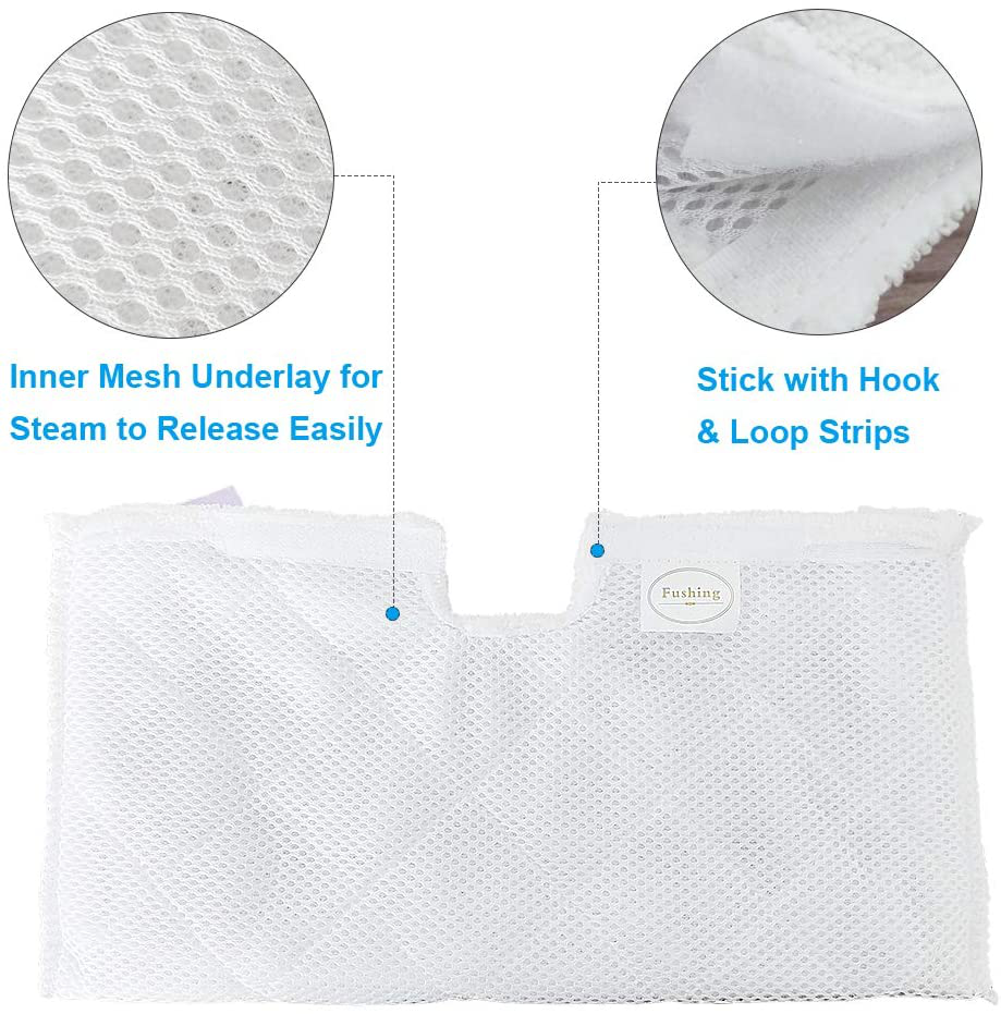 Rynx | Fushing 10Pcs Steam Mop Pads, Washable Microfiber Cleaning Steam Replacement Pads for Shark Steam Pocket Mop Hard Floor Cleaning Machine S3500 Series S3501 S3550 S3601 S3601D S3801 S3801CO S3901 SE450 S2901