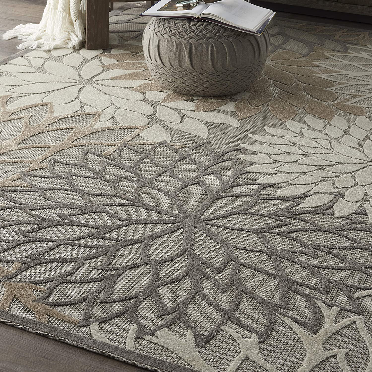 Rynx | Nourison Aloha Indoor/Outdoor Floral Blue Multicolor 2'3" x 8' Area Rug Runner (2'x8')