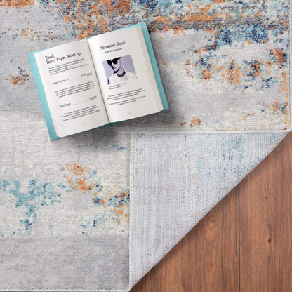 Rynx | Luxe Weavers Rugs – Victoria Modern Area Rugs with Abstract Patterns 9084 – Medium Pile Area Rug, Light Blue / 4 x 5