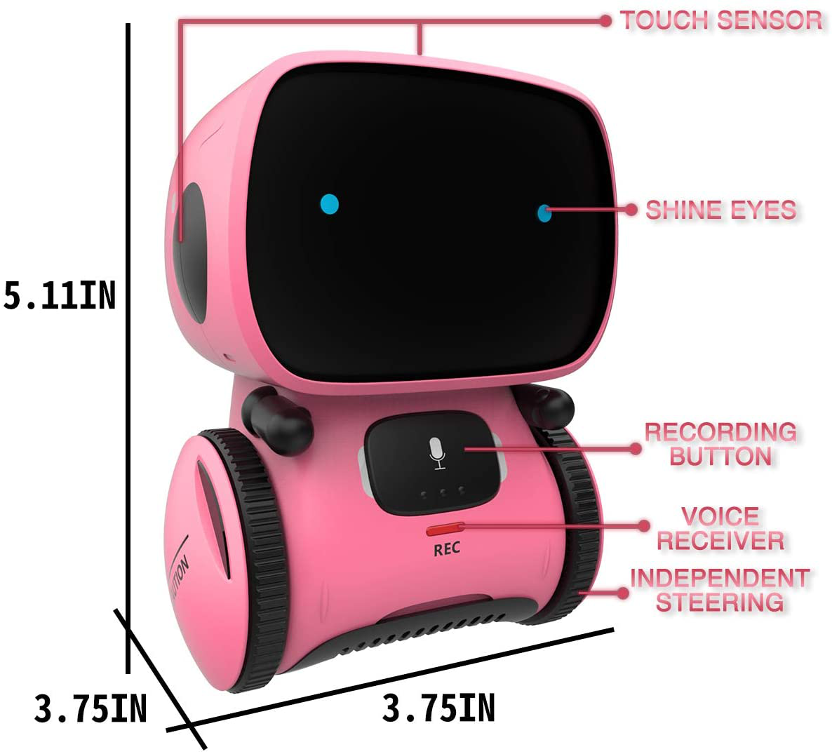 Rynx | 98K Kids Robot Toy, Smart Talking Robots, Gift for Boys and Girls From 3 Years, Intelligent Partner and Teacher, with Voice Controlled and Touch Sensor, Singing, Dancing, Repeating