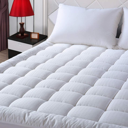 Rynx | Easeland Full Xl Mattress Pad Pillow Top Mattress Cover Quilted Fitted Mattress Protector Extra Long Cotton Top 8-21" Deep Pocket Cooling Mattress Topper (54x80 Inches, White)