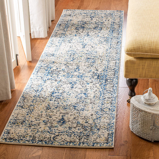 Rynx | Safavieh Madison Collection MAD603F Oriental Snowflake Medallion Distressed Non-Shedding Stain Resistant Living Room Bedroom Runner, 2'3" x 8', Gray / Ivory