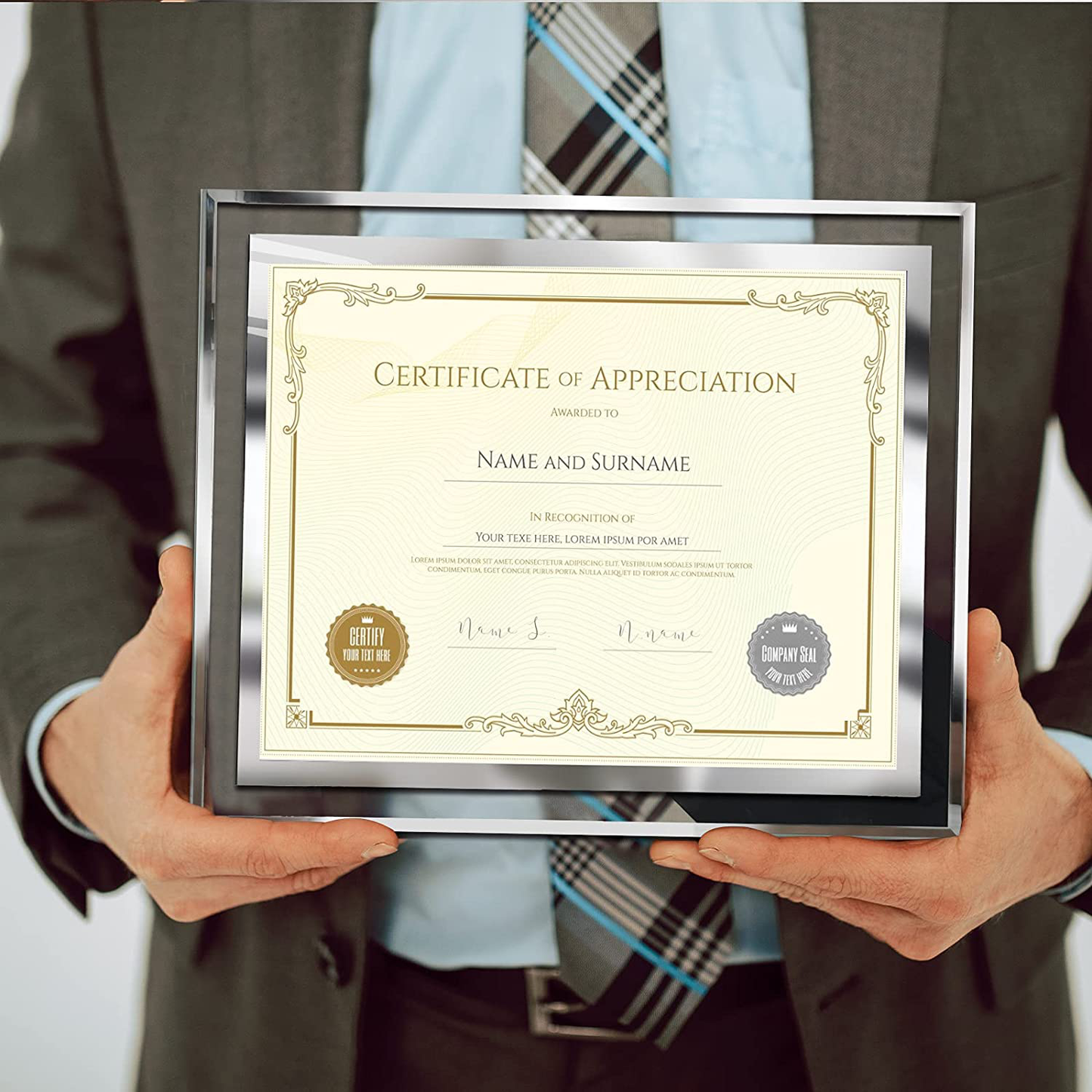Rynx | 8.5 x 11 Certificate Document Frame Pack4 Diploma Glass Picture Frames for Tabletop