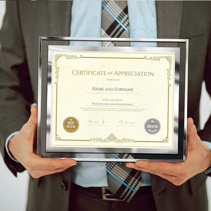 Rynx | 8.5 x 11 Certificate Document Frame Pack4 Diploma Glass Picture Frames for Tabletop